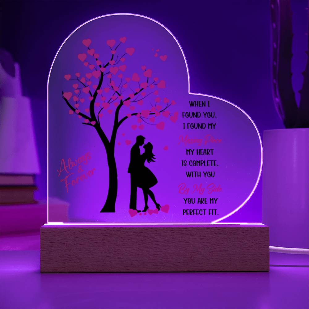 perfect gift for loved one, amazing gift, heart plaque with light