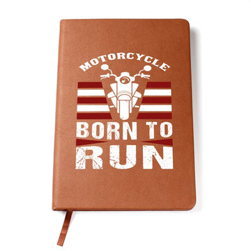 Motorcycle: Born to Run Vegan Leather Journal - Record Your Roadway Adventures - Soaking Mermaid Gifts
