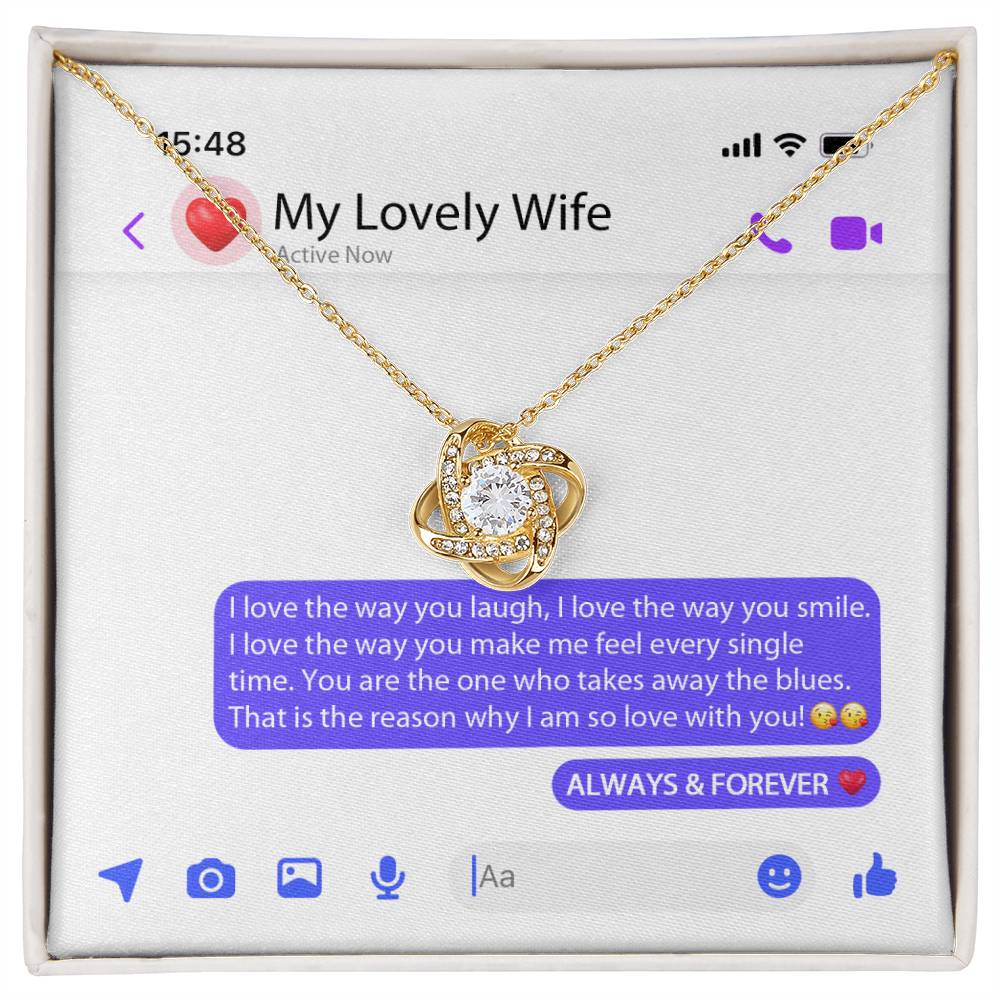 My Lovely Wife - Always & Forever - Love Knot Necklace - Soaking Mermaid Gifts