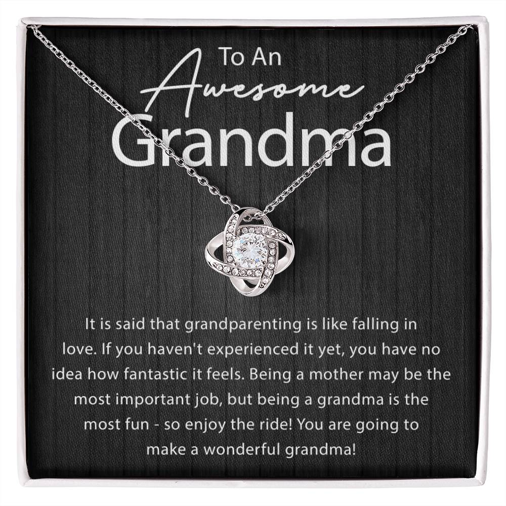 To An Awesome Grandma - You're Wonderful - Love Knot Necklace - Soaking Mermaid Gifts