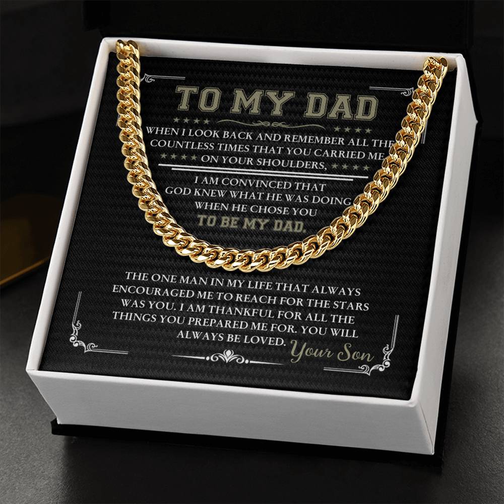 To My Dad - Always Be Loved - Cuban Necklace - Soaking Mermaid Gifts