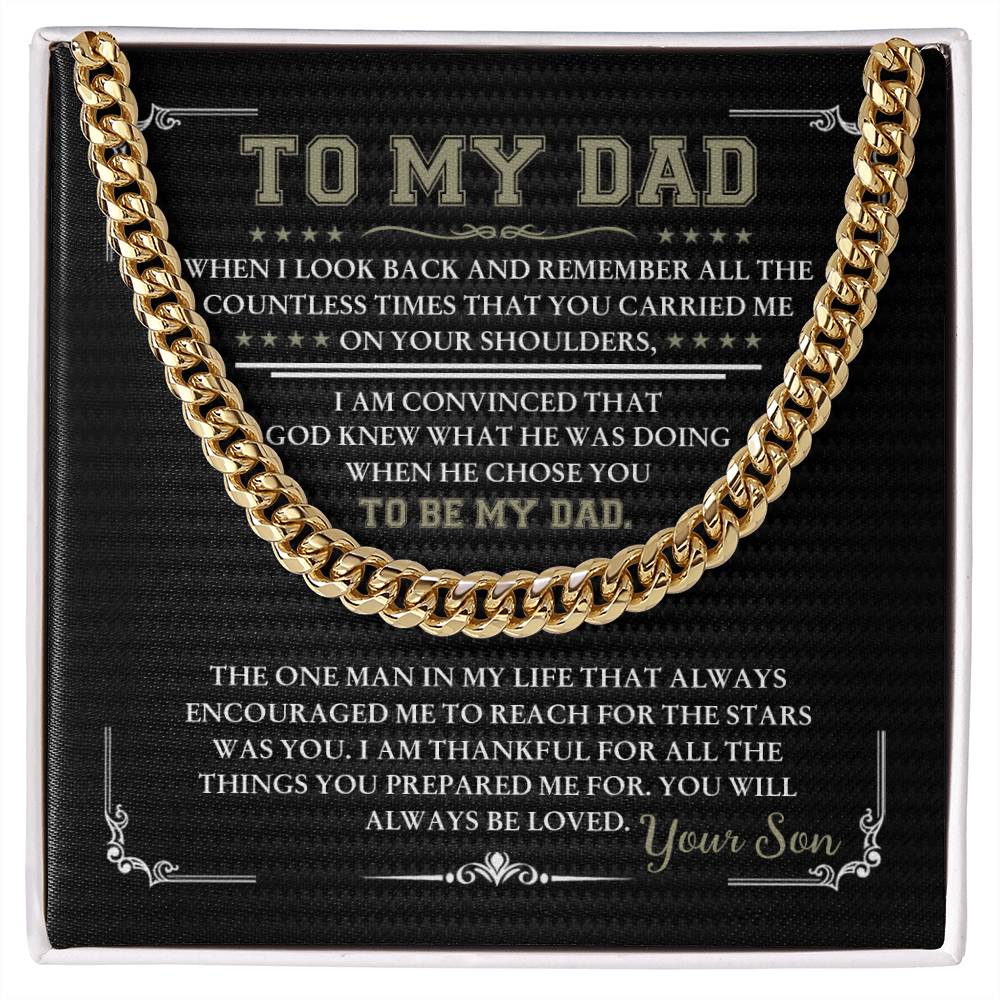 To My Dad - Always Be Loved - Cuban Necklace - Soaking Mermaid Gifts