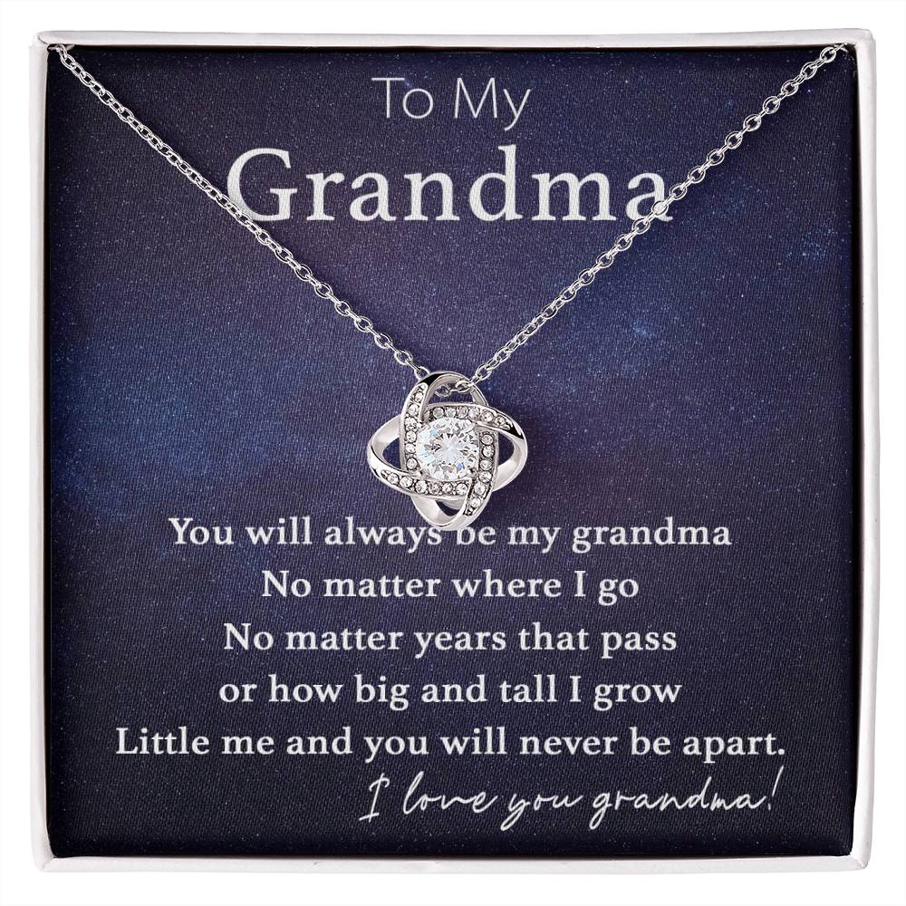 To My Grandma - Never Be Apart - Love Knot Necklace - Soaking Mermaid Gifts