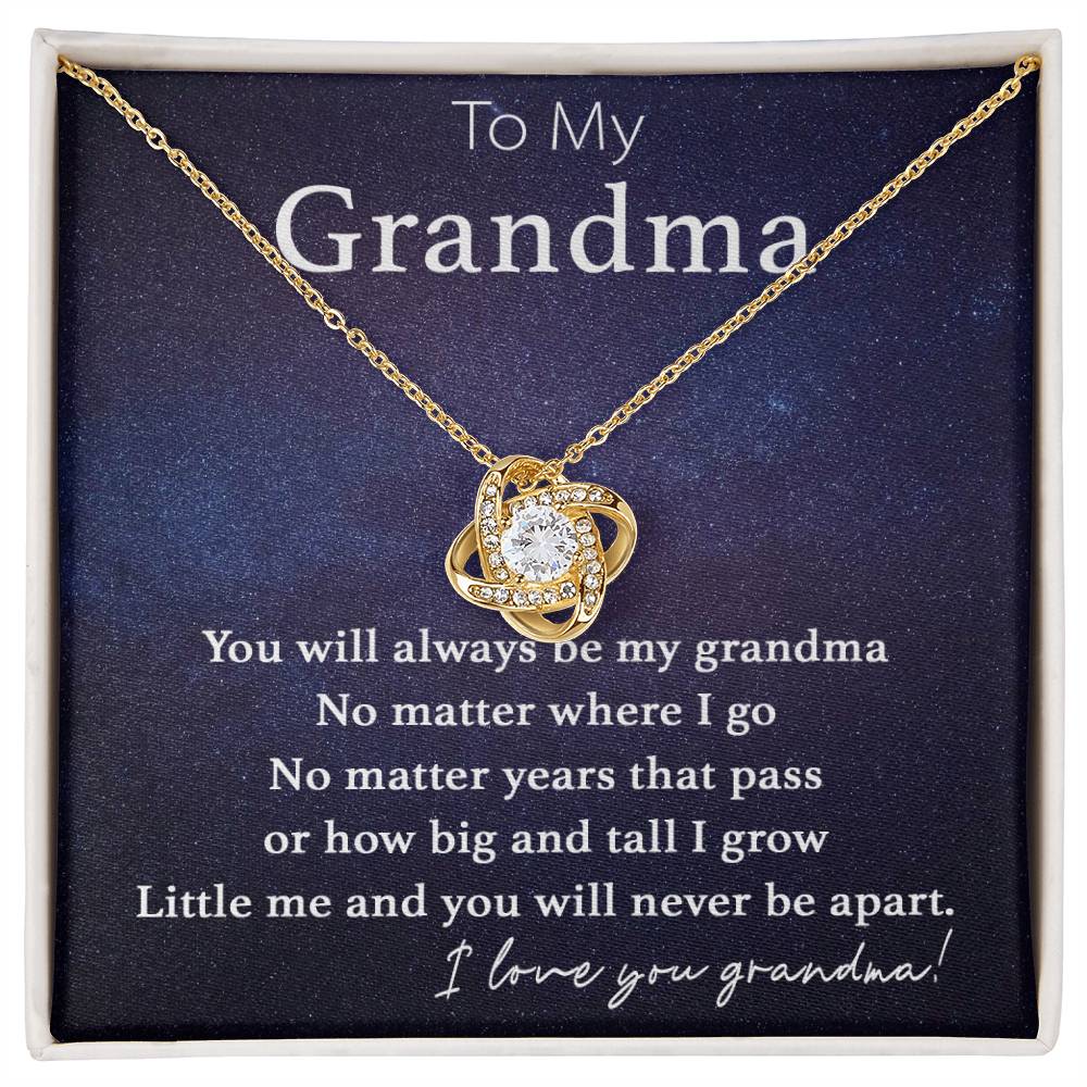 To My Grandma - Never Be Apart - Love Knot Necklace - Soaking Mermaid Gifts