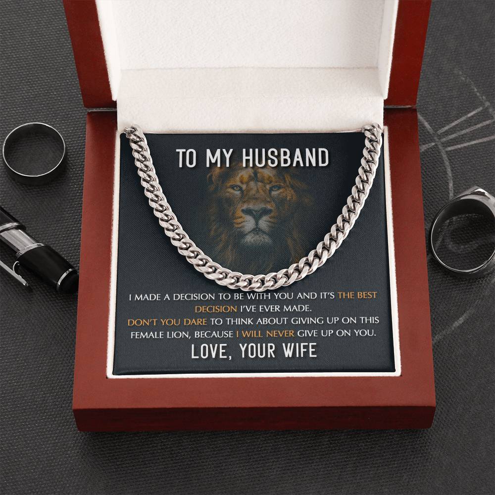 To My Husband - My Best Decision - Cuban Necklace - Soaking Mermaid Gifts