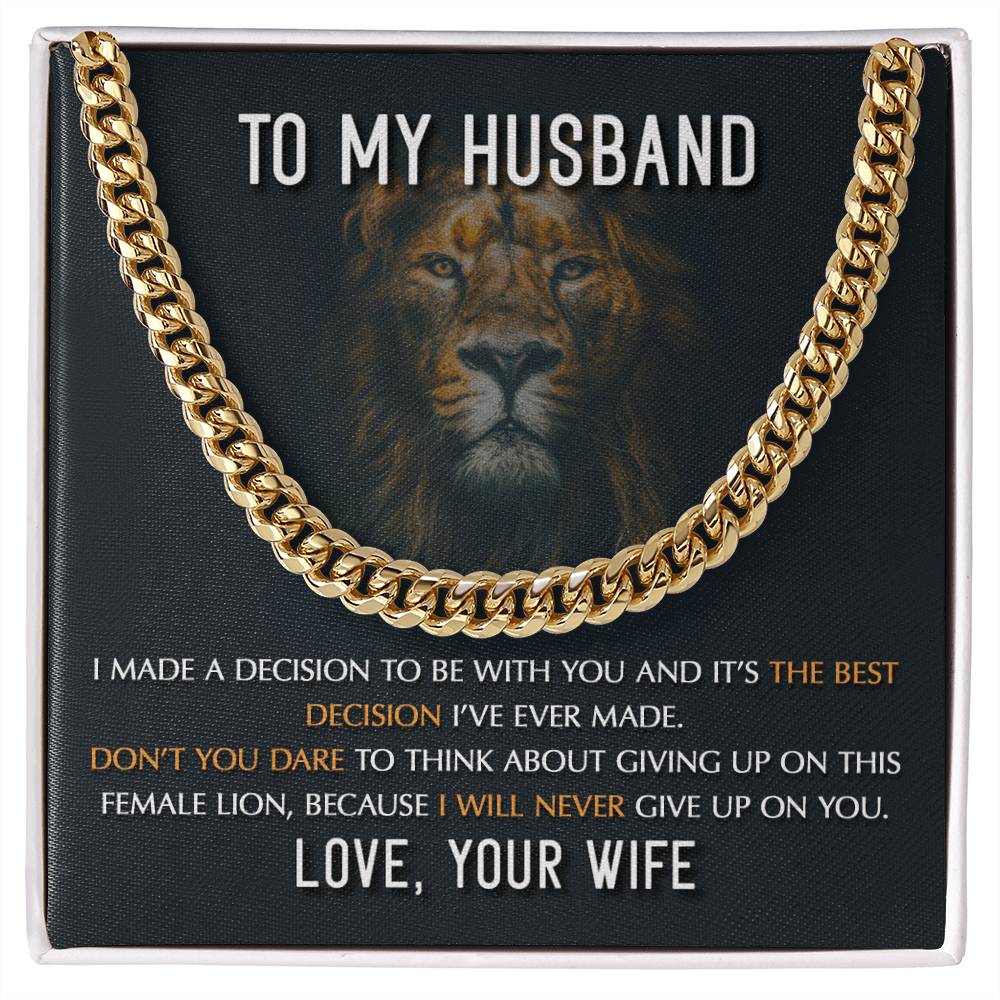 To My Husband - My Best Decision - Cuban Necklace - Soaking Mermaid Gifts