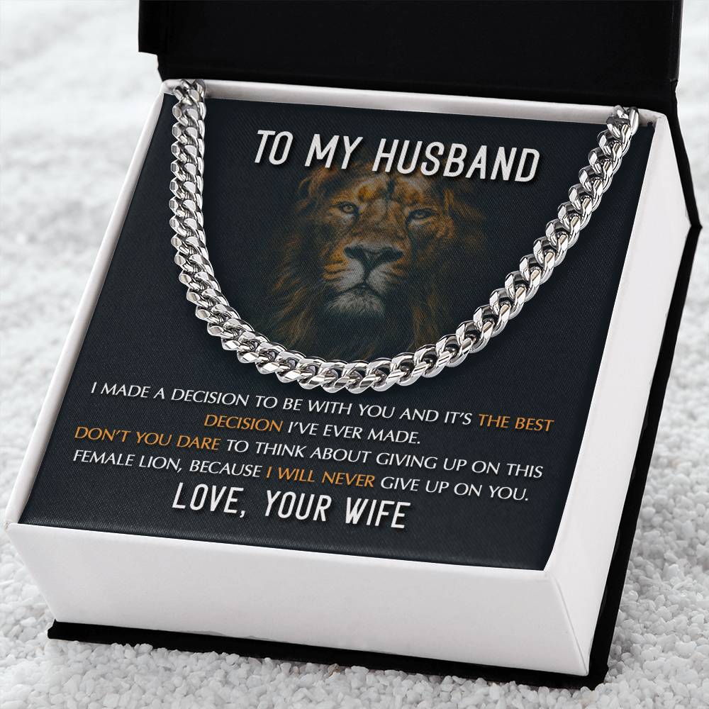 To My Husband - My Best Decision - Cuban Necklace - Soaking Mermaid Gifts