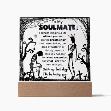 To My Soulmate, I Cannot Imagine Life Without You - Acrylic Square Plaque - Soaking Mermaid Gifts