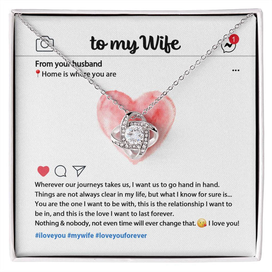 To My Wife - Our Journey - Love Knot Necklace - Soaking Mermaid Gifts