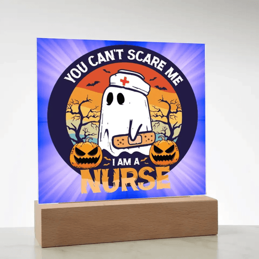 You Can't Scare Me, I'm a NURSE Square Plaque - Soaking Mermaid Gifts
